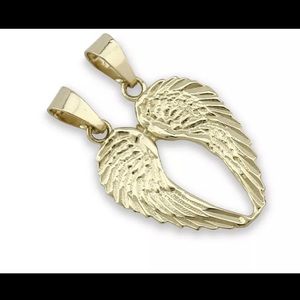 14k Solid Yellow Gold Angel wings pendant. New, never worn.